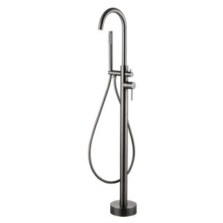 Смеситель для ванны напольный Knotlor SS-27/GM, вороненая сталь